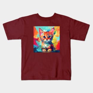 Colourful shapes kitty Kids T-Shirt